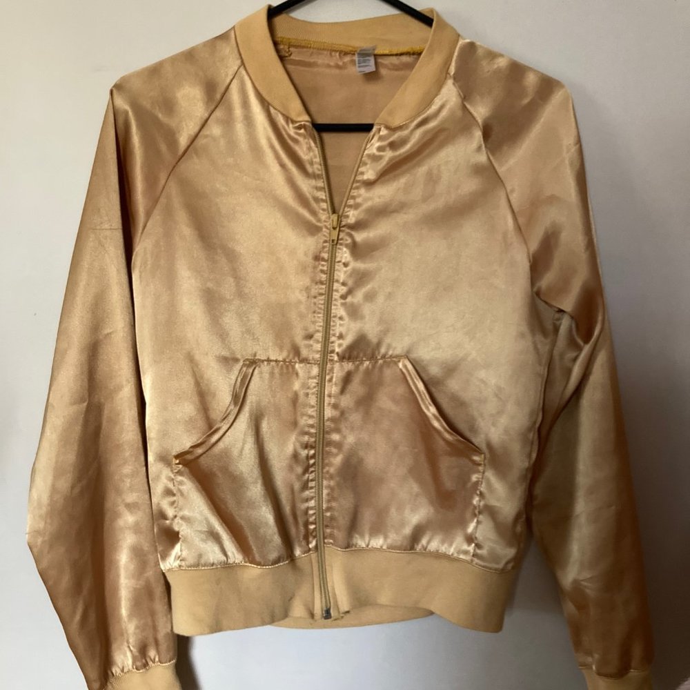 Gold American Apparel bomber jacket
